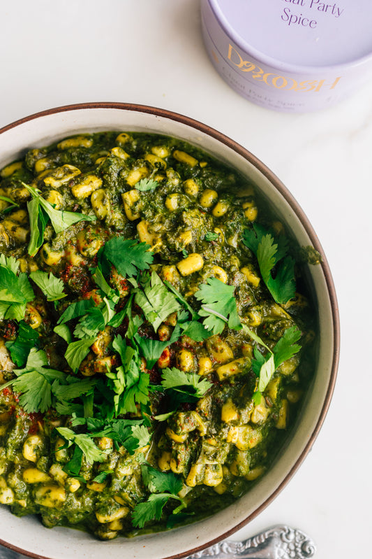 Creamy Chaat Spinach & Corn